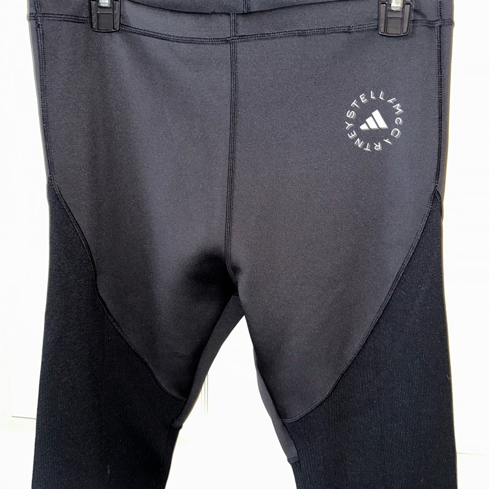 Adidas by Stella McCartney Black athletic pants L Gym activewear designer - Picture 6 of 13